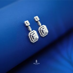 Emerald Cut Diamond Earrings